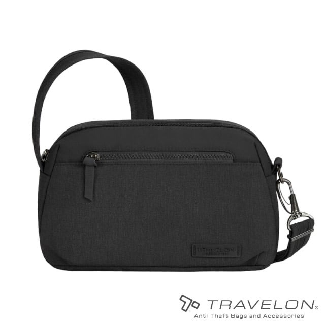 【Travelon】METRO城市斜背包.隨身斜背包.防盜包/RFID識別系統/防割斷鋼絲肩帶/TL-43592 黑✿30E010